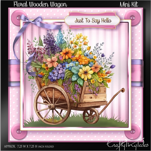 Floral Wooden Wagon MiniKit-2