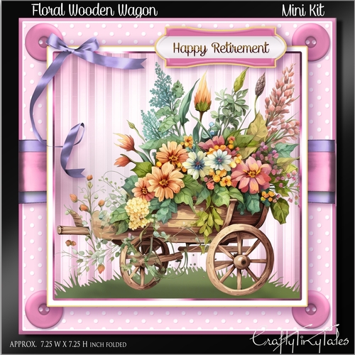 Floral Wooden Wagon MiniKit-3