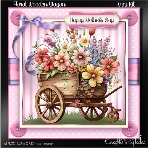 Floral Wooden Wagon MiniKit-4