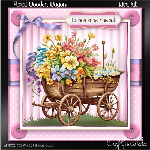 Floral Wooden Wagon MiniKit-5