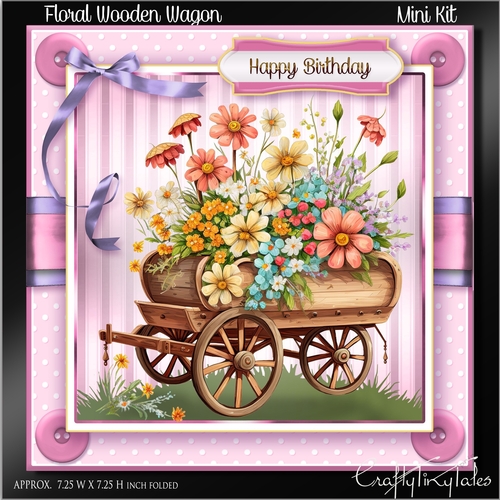 Floral Wooden Wagon MiniKit-6