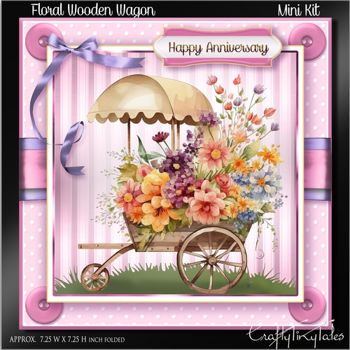 Floral Wooden Wagon MiniKit-8