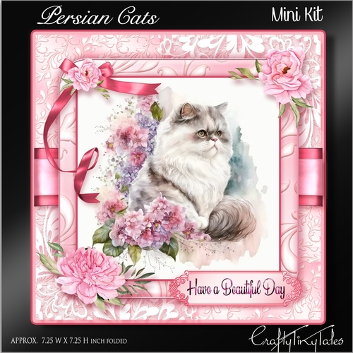 Persian Cats Card Front Mini Kit-1