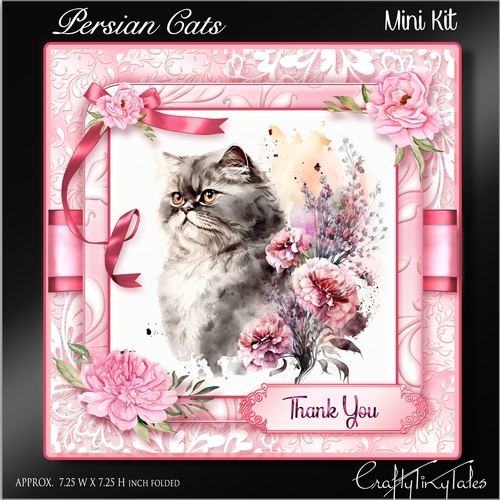 Persian Cats Card Front Mini Kit-2