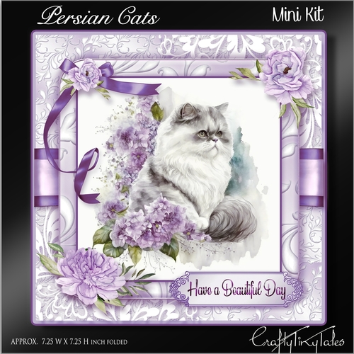 Persian Cats Purple Card Front Kit-1  