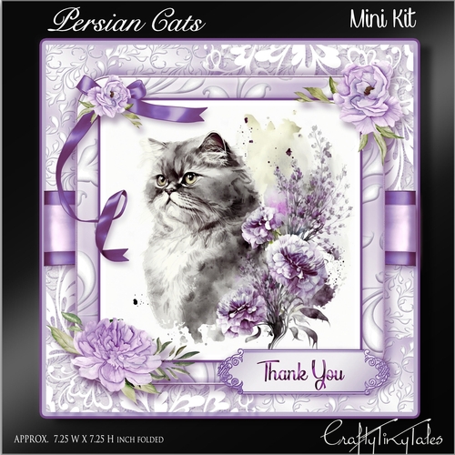 Persian Cats Purple Card Front Kit-2  