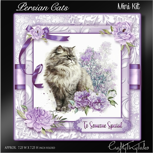 Persian Cats Purple Card Front Kit-3  