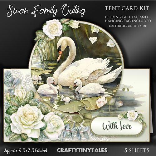 Swan Family Outing Tent Card Kit-1