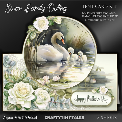 Swan Family Outing Tent Card Kit-2