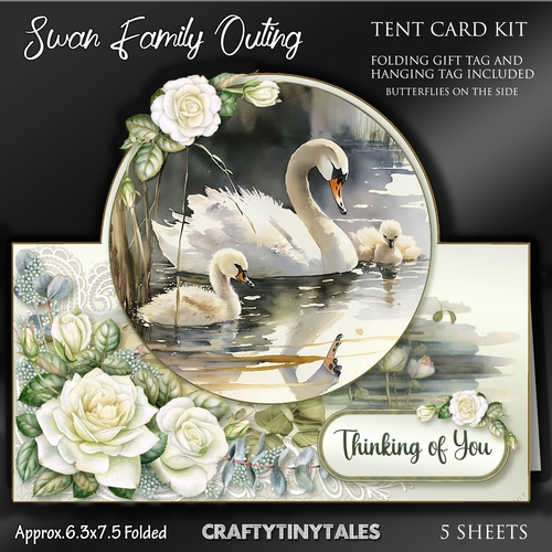 Swan Family Outing Tent Card Kit-3