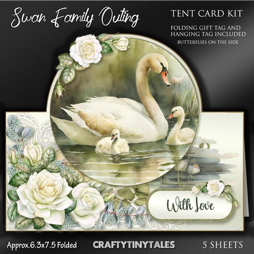Swan Family Outing Tent Card Kit-4