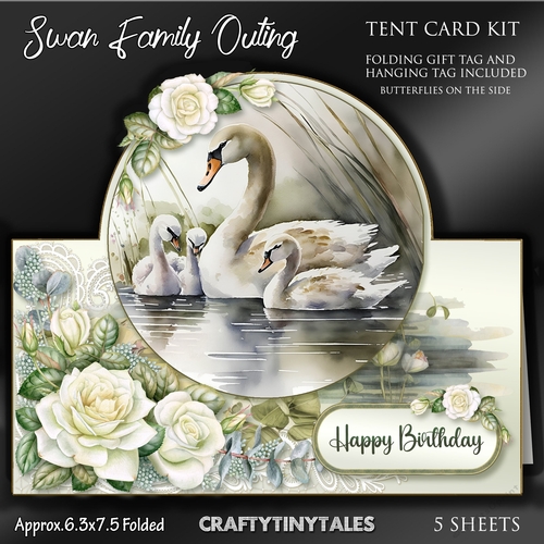 Swan Family Outing Tent Card Kit-5