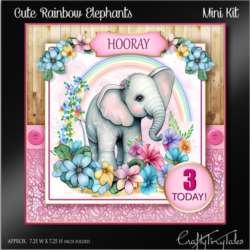 Cute Rainbow Elephants Kit-3