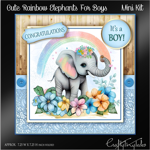 Cute Rainbow Elephants For Boys 2