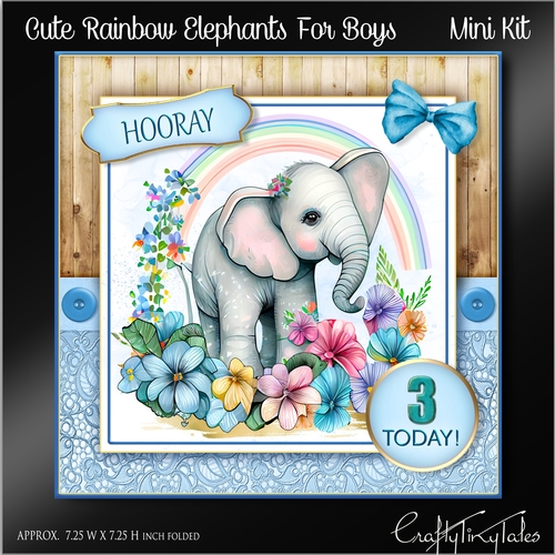 Cute Rainbow Elephants For Boys 3