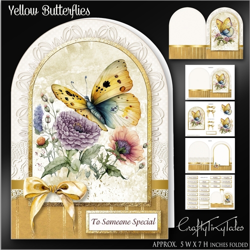 Yellow Butterflies Shaped Card Kit-2