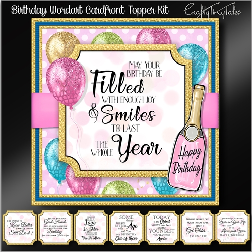 Birthday Wordart Cardfront Topper Kit