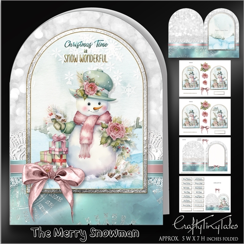 The Merry Snowman Shaped Card Kit-3