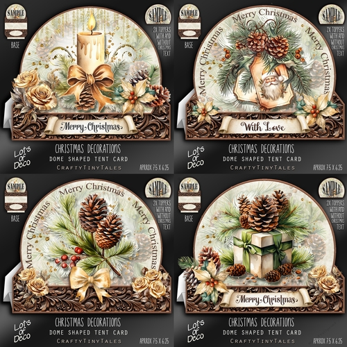 Christmas Decorations Dome Tent Card BUNDLE