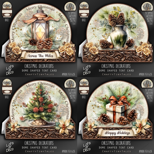 Christmas Decorations Dome Tent Card BUNDLE-2