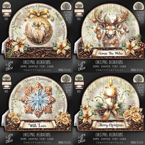 Christmas Decorations Dome Tent Card BUNDLE-3