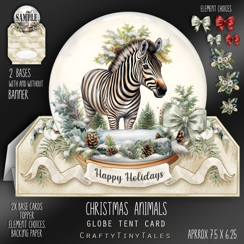 Christmas Animals Globe Tent Card-7
