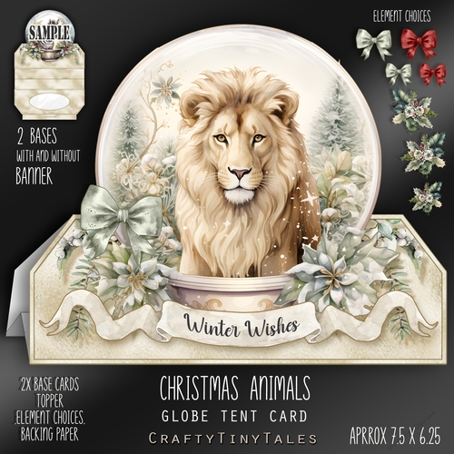 Christmas Animals Globe Tent Card-9
