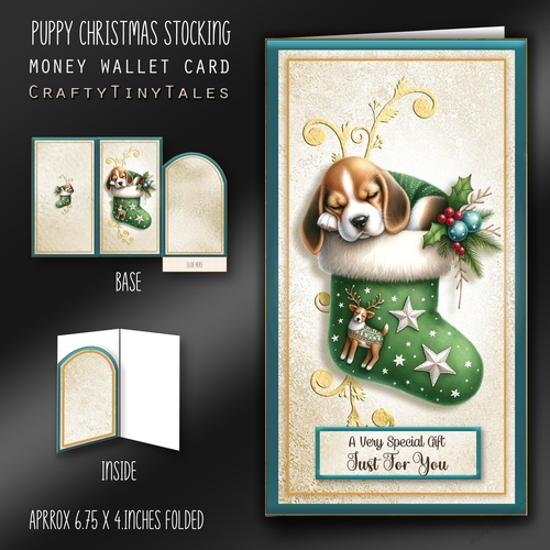 Puppy Christmas Stocking Money Card Kit-2