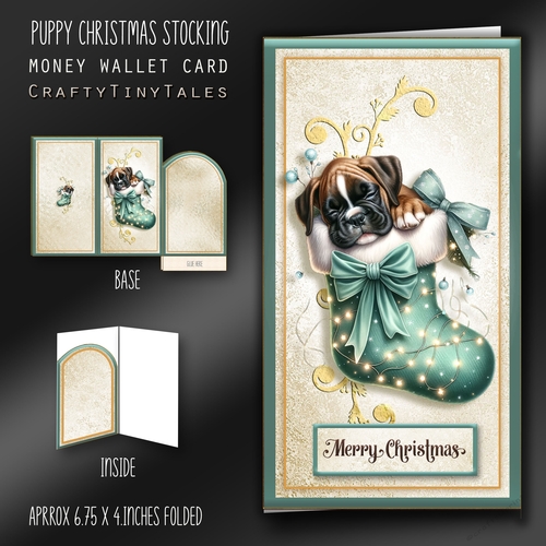 Puppy Christmas Stocking Money Card Kit-7