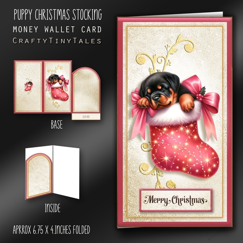 Puppy Christmas Stocking Money Card Kit-10