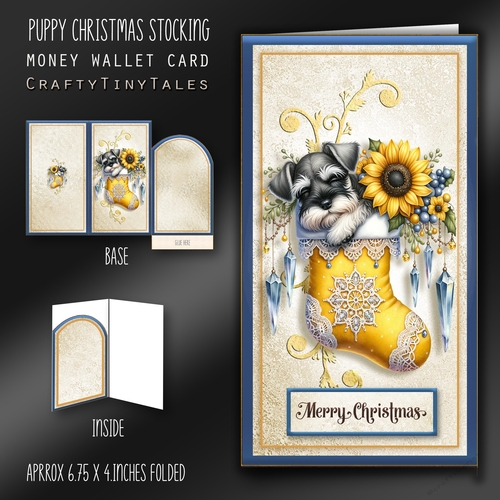 Puppy Christmas Stocking Money Card Kit-15