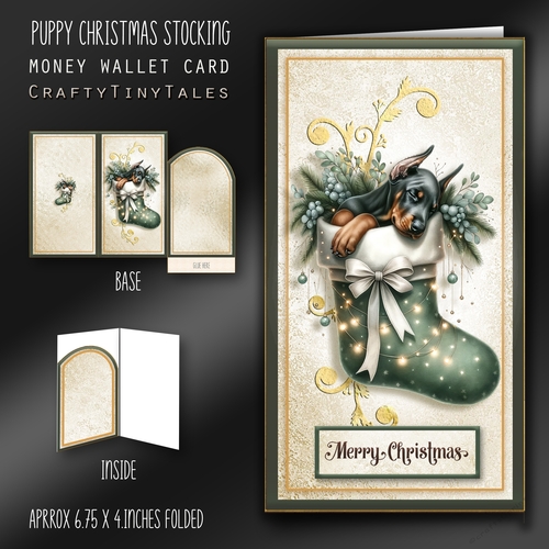 Puppy Christmas Stocking Money Card Kit-16