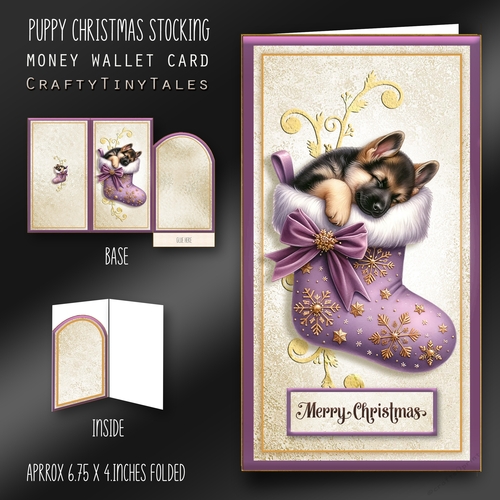 Puppy Christmas Stocking Money Card Kit-18