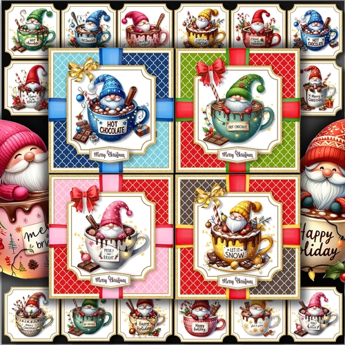 Hot Cocoa Gnomes Card Front & Toppers BUNDLE