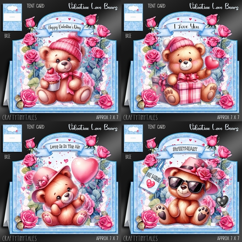 Valentine Love Bears Blue Series BUNDLE
