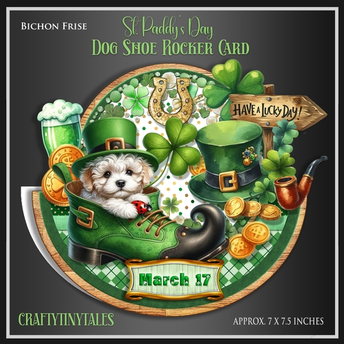 St.Paddys Day Dog Shoe Rocker Card-4