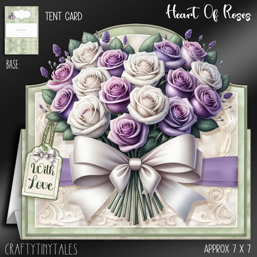 Heart Of Roses Tent Card Kit-7