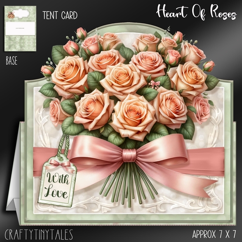 Heart Of Roses Tent Card Kit-8
