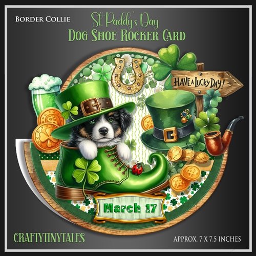 St.Paddys Day Dog Shoe Rocker Card-5