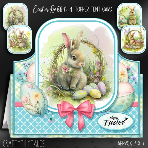 Easter Rabbit 4 Topper Tent Card Kit