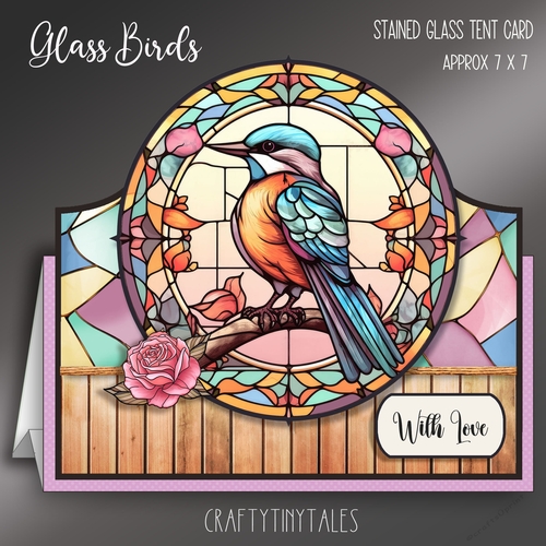 Glass Birds Tent Card Kit-2