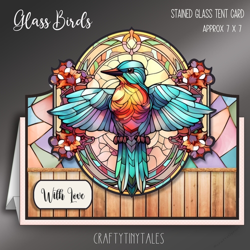 Glass Birds Tent Card Kit-3