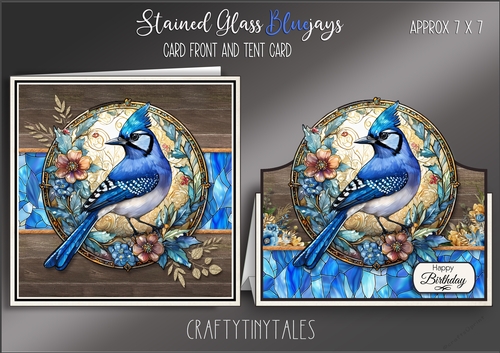 Stained Glass Blue Jay Birds Kit-1