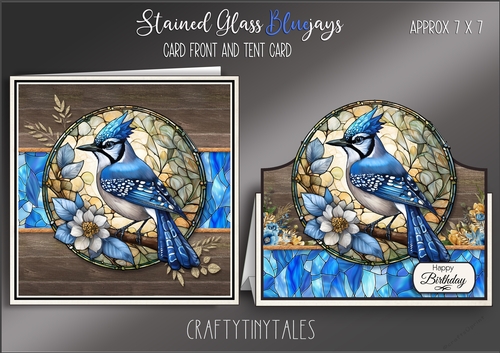 Stained Glass Blue jay Birds Kit-4