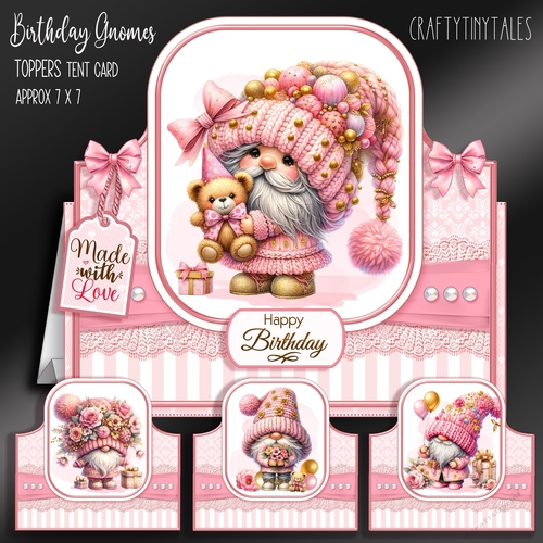 Birthday Gnomes Toppers Tent Card Kit-2