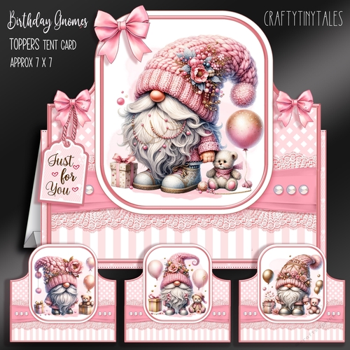 Birthday Gnomes Toppers Tent Card Kit-3