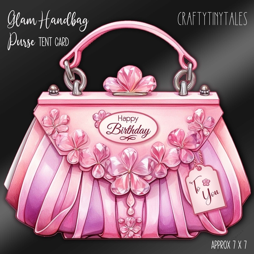Glam Handbag * Purse Tent Card
