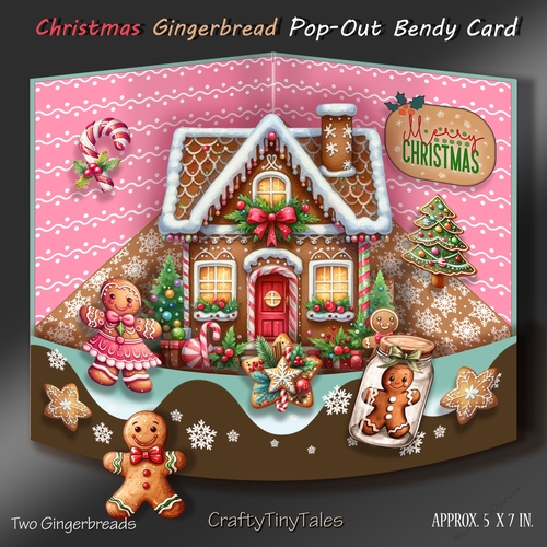 Christmas Gingerbread Pop-Out Bendy Card