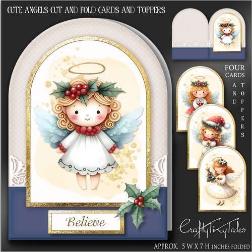Cute Angels Cut and Fold Cards and Toppers-1