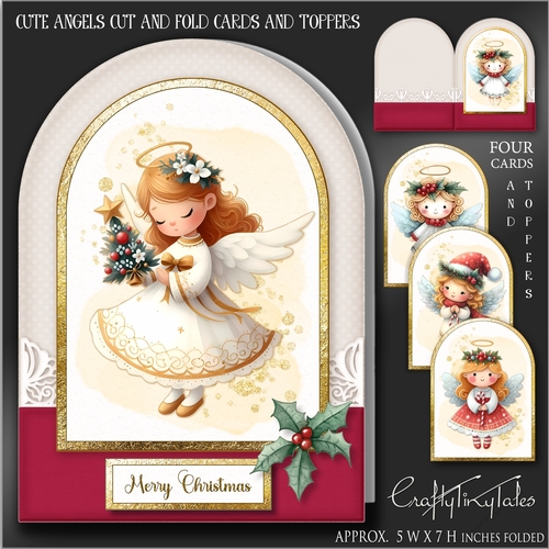 Cute Angels Cut and Fold Cards and Toppers-3